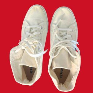 Hard-to-Find Superga High-Top Canvas Sneakers White Size 9 (40)